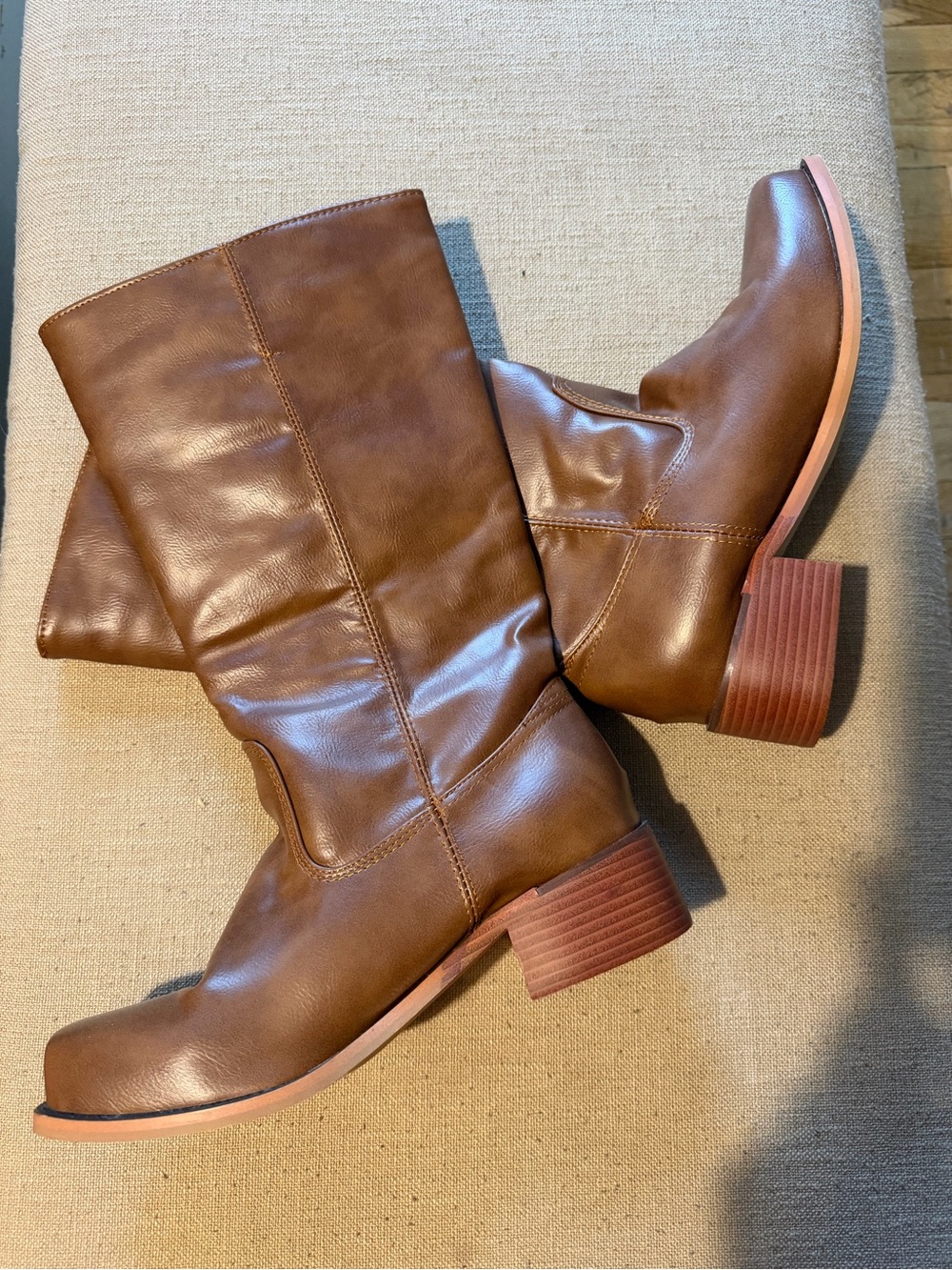 Sam Edelman Chestnut Brown Mid-Calf Leather Heeled Boots - New, never worn